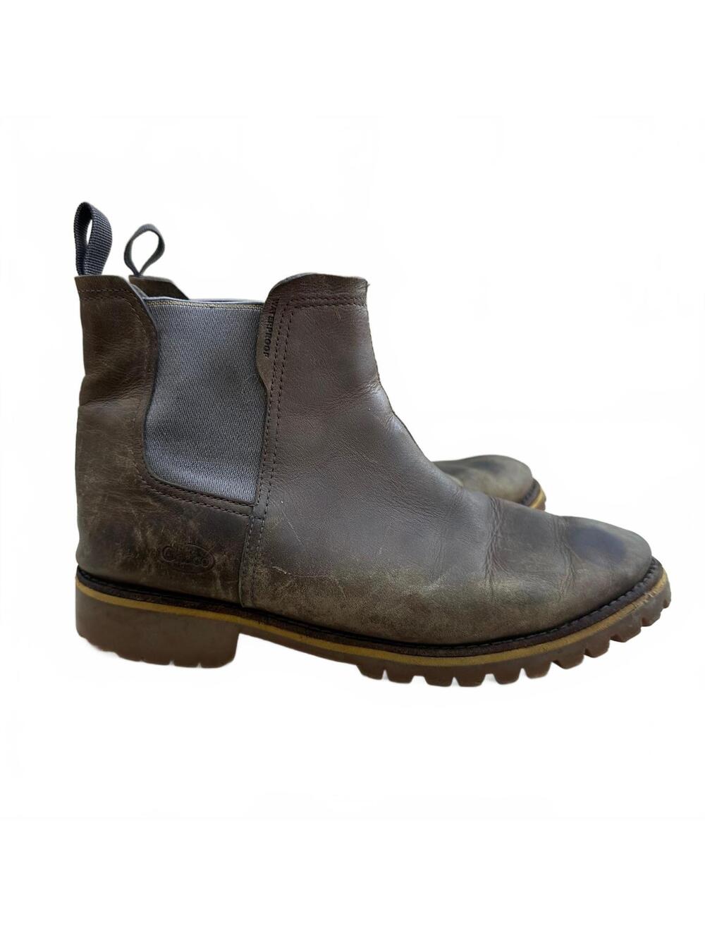 Chaco Fields Chelsea Waterproof Brown Leather Women's Biker Ankle Boots Sz 8